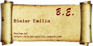 Bleier Emília névjegykártya